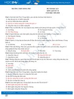 Đề thi HK1 môn Lịch sử 10 năm 2020 có đáp án Trường THPT Đồng Phú