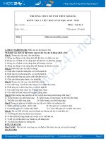 Đề kiểm tra giữa HK2 môn Vật lý 6 năm 2019 trường THCS Huỳnh Thúc Kháng