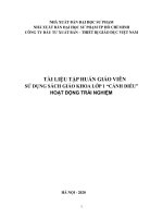 TÀI LIỆU TẬP HUẤN GIÁO VIÊN SỬ DỤNG SÁCH GIÁO KHOA LỚP 1 “CÁNH DIỀU” HOẠT ĐỘNG TRẢI NGHIỆM