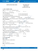 Đề thi HK1 môn Toán 8 năm 2020 có đáp án Trường THCS Trung Hòa