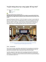 truyền thông khoa học công nghệ dễ hay khó cập nhật lúc 10h11 ngày 27102009 bản in gửi cho bạn bè phản hồi xem thêm truyền thông khoa học công nghệ tổ chức nhằm đẩy mạnh hoạt động truyền thông k