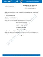 Đề thi HK 1 môn Ngữ văn lớp 9 năm 2017 Trường THCS Bình Giang