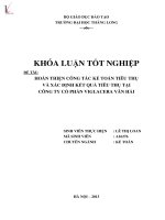 Khóa luận tốt nghiệp hoàn thiện công tác kế toán tiêu thụ và xác định kết quả tiêu thụ tại công ty cổ phần viglacera vân hải 