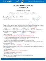 Đề kiểm tra 1 tiết Chương 2 Vật lý 10 có đáp án trắc nghiệm