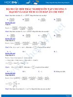 Bộ 50 câu hỏi trắc nghiệm Ôn tập chương V Đại số & Giải tích Toán 11 có đáp án chi tiết