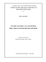 Văn hóa ẩm thực của người hoa phúc kiến ở thành phố hồ chí minh     