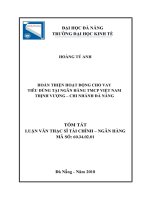Tóm tắt luận văn thạc sĩ tài chính ngân hàng hoàn thiện hoạt động cho vay tiêu dùng tại ngân hàng TMCP việt nam thịnh vượng chi nhánh đà nẵng 