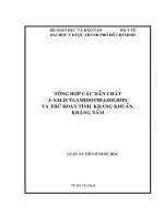 LUẬN án TIẾN sĩ dược học FULL (CND và BC) tổng hợp các dẫn chất 3 salicylamidothiazolidin và thử hoạt tính kháng khuẩn, kháng nấm 
