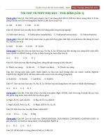 Đề thi thử THPT môn Hóa Học 2021 Thi TN trường Phụ Dực - Thái Bình (Lần 1) -