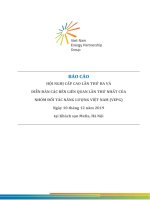 BÁO CÁO HỘI NGHỊ CẤP CAO LẦN THỨ BA VÀ DIỄN ĐÀN CÁC BÊN LIÊN QUAN LẦN THỨ NHẤT CỦA NHÓM ĐỐI TÁC NĂNG LƯỢNG VIỆT NAM (VEPG) Ngày 10 tháng 12 năm 2019