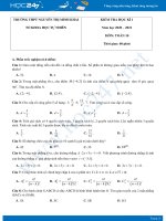 Đề kiểm tra HKI môn Toán 11 năm 2020 có đáp án trường THPT Nguyễn Thị Minh Khai
