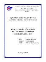 CỤM THIẾT KẾ ĐỒ HỌA QUẢNG CÁO SẢN PHẨM CHO NHÀ HÀNG THỰC CHAY TÓM TẮT ĐỒ ÁN TỐT NGHIỆP NGÀNH: THIẾT KẾ ĐỒ HỌA