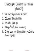 Bài giảng Nguyên lý quản trị kinh doanh: Chương 8 (phần 2) - Nguyễn Hải Sản