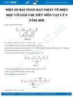 Một số bài toán hay nhất về Điện học có giải chi tiết môn Vật lý 9 năm 2020