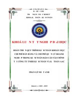 HOÀN THIỆN QUY TRÌNH KIỂM TOÁN KHOẢN MỤC CHI PHÍ BÁN HÀNG VÀ CHI PHÍ QUẢN LÝ DOANH NGHIỆP TRONG KIỂM TOÁN BÁO CÁO TÀI CHÍNH TẠI CÔNG TY TNHH KIỂM TOÁN VÀ kể TOÁN AAC 