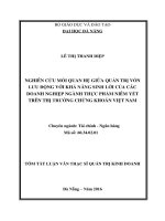 Tóm tắt luận văn thạc sĩ quản trị kinh doanh nghiên cứu mối quan hệ giữa quản trị vốn lưu động với khả năng sinh lời của các doanh nghiệp ngành thực phẩm niêm yết trên thị trường chứng khoán việt nam 