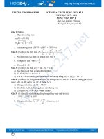 Đề thi giữa kì 1 môn Toán lớp 9 trường THCS Hòa Bình