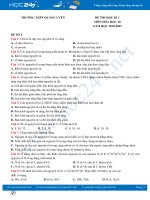 Bộ 3 đề thi HK1 môn Hóa học 10 có đáp án năm 2020 Trường THPT Quảng Yên