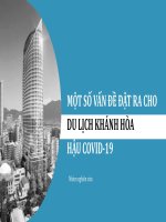 MỘT SỐ VẤN ĐỀ ĐẶT RA CHO DU LỊCH KHÁNH HÒA HẬU COVID-19