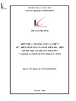 Luận văn thạc sĩ y tế công cộng kiến thức, thái độ, thực hành về sức khỏe sinh sản của sinh viên học viện y dược học cổ truyền việt nam năm 2020 và một số yếu tố liên quan 