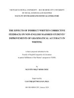 The effects of indirect written corrective feedback on non english majored students improvements of grammatical accuracy in writing    m a   
