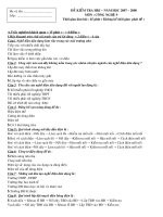 ñeà kieåm tra hki – naêm hoïc 2007 – 2008 moân coâng ngheä 9 thôøi gian laøm baøi 45 phuùt khoâng keå thôøi gian phaùt ñeà a traéc nghieäm khaùch quan 15 phuùt 4 ñieåm i haõy khoanh troøn