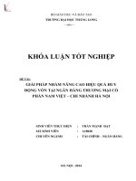 Khóa luận tốt nghiệp giải pháp nhằm nâng cao hiệu quả huy động vốn tại ngân hàng thương mại cổ phần nam việt chi nhánh hà nội 
