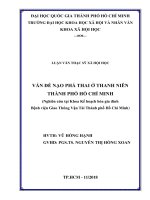 Vấn đề nạo phá thai của thanh niên thành phố hồ chí minh (nghiên cứu tại khoa kế hoạch hóa gia đình bệnh viện giao thông vận tải thành phố hồ chí minh)     
