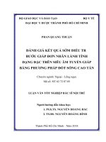 Đánh giá kết quả sớm điều trị bướu giáp đơn nhân lành tính dạng đặc trên siêu âm tuyến giáp bằng phương pháp đốt sóng cao tần 