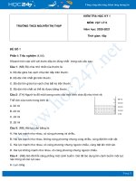Bộ 3 đề thi học kỳ 1 môn Vật Lý 6 năm 2020 có đáp án Trường THCS Nguyễn Thị Thập
