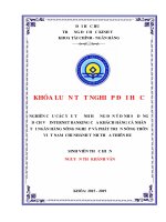 NGHIÊN cứu các yếu tố ẢNH HƯỞNG đến ý ĐỊNH sử DỤNG DỊCH vụ INTERNET BANKING của KHÁCH HÀNG cá NHÂN tại NGÂN HÀNG NÔNG NGHIỆP và PHÁT TRIỂN NÔNG THÔN VIỆT NAM CHI NHÁNH TỈNH THỪA THIÊN HUẾ 