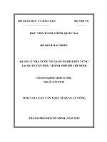 Quản lý nhà nước về giảm nghèo bền vững tại Quận Tân Phú, Thành phố Hồ Chí Minh