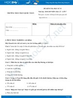 Đề thi HK2 môn Địa lý lớp 7 năm 2018-2019 - Trường THCS Trần Quốc Toản có đáp án