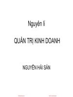 Bài giảng Nguyên lý quản trị kinh doanh: Chương 1 - Nguyễn Hải Sản