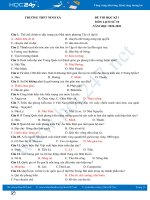 Đề thi HK1 môn Lịch sử 10 năm học 2020 có đáp án Trường THPT Ninh Xá