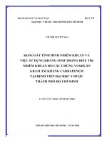 Khảo sát tình hình nhiễm khuẩn và việc sử dụng kháng sinh trong điều trị nhiễm khuẩn do các chủng vi khuẩn gram âm kháng carbapenem tại bệnh viện đại học y dược thành phố hồ chí minh 