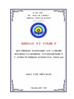 QUY TRÌNH KIỂM TOÁN KHOẢN mục CHI PHÍ bán HÀNG và CHI PHÍ QUẢN lý DOANH NGHIỆP tại CÔNG TY TNHH KIỂM TOÁN và kế TOÁN AAC 
