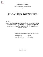 Khóa luận tốt nghiệp chuyên ngành tài chính một số giải pháp nhằm nâng cao hiệu quả sử dụng vốn lưu động tại công ty TNHH MTV đầu tư phát triển nhà và hạ tầng vinacomin 