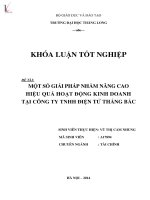 Khóa luận tốt nghiệp một số giải pháp nhằm nâng cao hiệu quả hoạt động kinh doanh tại công ty TNHH điện tử thắng bắc 