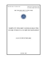 NGHIÊN CỨU TỔNG HỢP VÀ ĐÁNH GIÁ HOẠT TÍNH GÂY ĐỘC TẾ BÀO CỦA CÁC HỢP CHẤT QUINAZOLIN LUẬN ÁN TIẾN SỸ HÓA HỌC