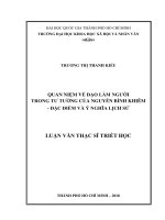 Quan niệm về đạo làm người trong tư tưởng của nguyễn bỉnh khiêm   đặc điểm và ý nghĩa lịch sử     