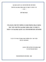 Ứng dụng truyền thông xã hội trong hoạt động thư viện trường đại học khoa học xã hội và nhân văn đại học quốc gia thành phố hồ chí minh     