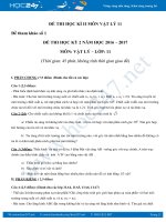 5 Đề thi Học kì 2 môn Vật Lý 11 có đáp án hướng dẫn năm 2018