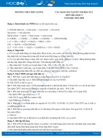 Các dạng bài tập ôn thi HK2 năm 2020 môn Hóa học 9 Trường THCS Phú Lương