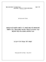 Khảo sát kiến thức và thái độ về sinh mổ trên các thai phụ mang thai lần đầu tại bệnh viện đa khoa đồng nai 