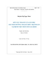 Kết cục thai kỳ của sản phụ đái tháo đường thai kỳ điều trị insulin tại bệnh viện nhân dân gia định 