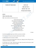 Bộ 4 đề thi HK1 môn Ngữ văn 10 năm 2020 Trướng THPT Bình Khánh có đáp án