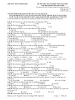 Đề thi thử tốt nghiệp THPT năm 2021 môn hóa học