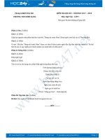 Đề thi HK 1 môn Ngữ văn lớp 7 năm 2017 Trường THCS Bình Giang