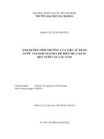 ẢNH HƯỞNG MÔI TRƯỜNG CỦA VIỆC SỬ DỤNG NƯỚC TÁI SINH NGÀNH CHẾ BIẾN MỦ CAO SU ĐẾN TƯỚI CÂY LÂU NĂM TÓM TẮT LUẬN ÁN TIẾN SĨ KỸ THUẬT